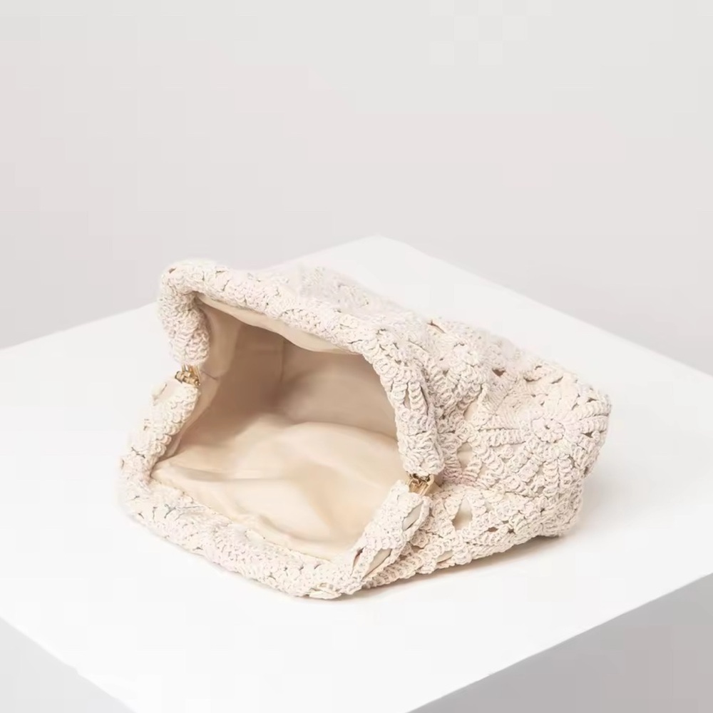 Elegant Cream Lace Clutch - Picture 3 of 11